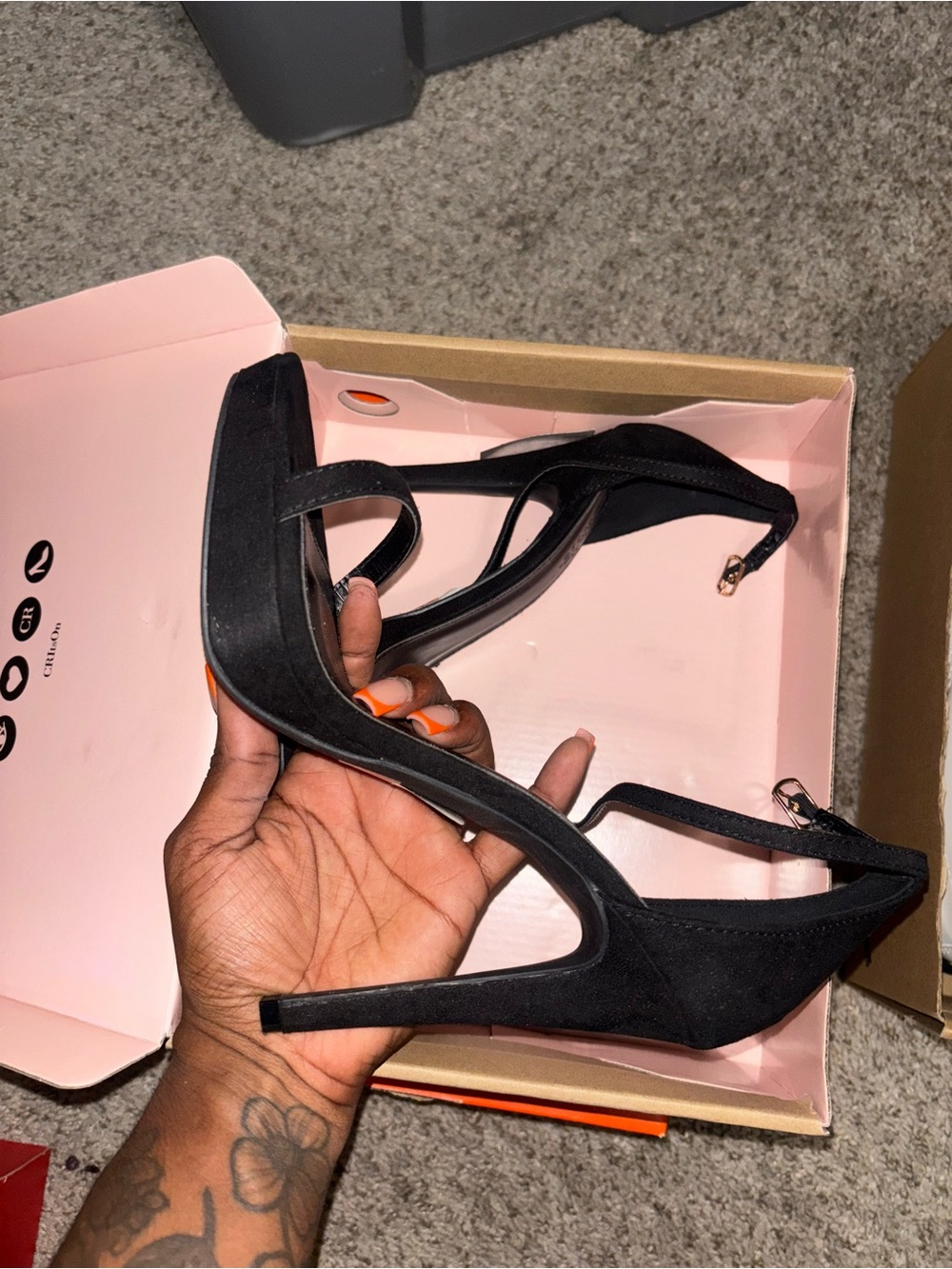 Charlotte Russe Black Strappy High Heel Sandals